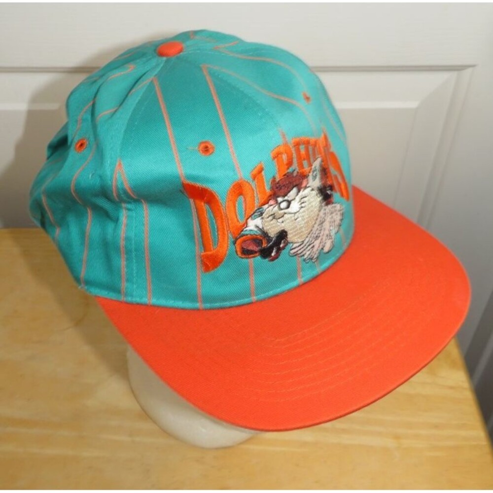 Vintage Miami Dolphins Snapback Hat Looney Tunes Taz NFL Cap WB 1993 OSFA